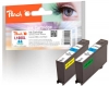313863 - Peach Twin Pack, 2 ink cartridges cyan, with Chip, compatible with No. 100XLC*2, 14N1069E, 14N1093 Lexmark