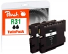 Peach Twin Pack Ink Cartridge black compatible with  Ricoh GC31K*2, 405688*2