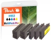 Peach Combi Pack Plus con chip compatibile con  HP No. 953, L0S58AE*2, F6U12AE, F6U13AE, F6U14AE