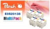 319138 - Peach 4 pacchetti cartuccia d'inchiostro nero, colori, compatibile con S020138 Epson